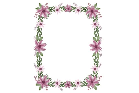 A Versatile Artistic Asset: The White Background with Pink Floral Frame Illustration