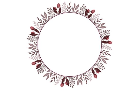 A Versatile Circle Frame with Red Floral Border