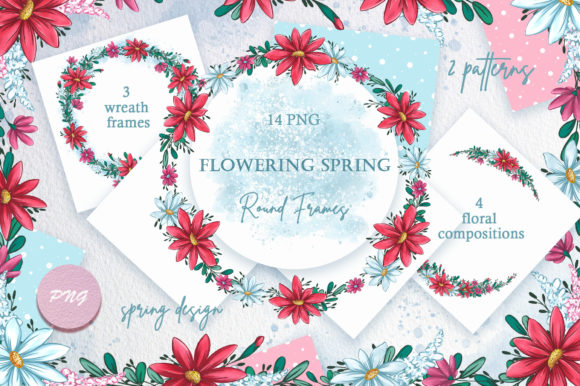 Blooming Spring: A Collection of Floral Frames and Wreaths