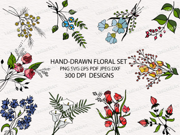 Bouquet Clipart: Evaluating a Unique Collection of Hand-Drawn Florals