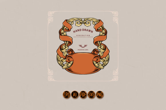 Classic Label Floral Swirls: Vintage Charm for Modern Designs