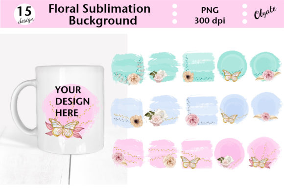 Floral Brush Stroke Sublimation Backgrounds