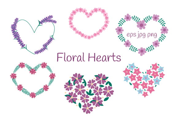 Floral Hearts Frames: Six Heart-Shaped Botanical Decor Designs