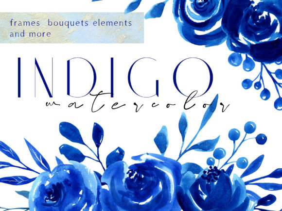 INDIGO Watercolor Floral Set: Your Digital Toolkit for Creative Expression