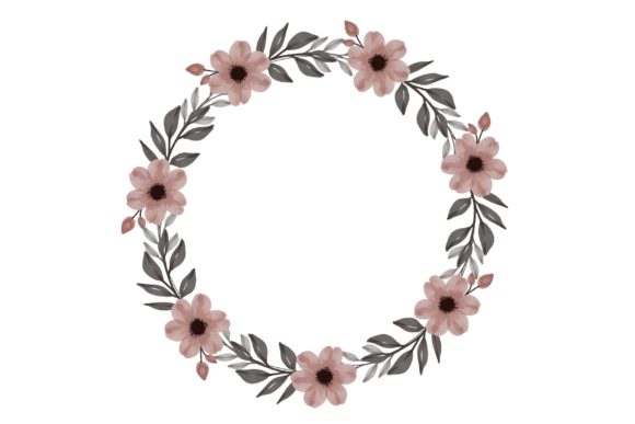 The Charm of a Brown Floral Watercolor Wreath