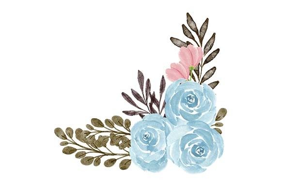 The Timeless Elegance of the Watercolor Blue Rose Floral Bouquet Digital Collection