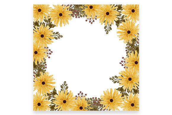 Watercolor Yellow Floral Flower Frame: A Premium Design Asset