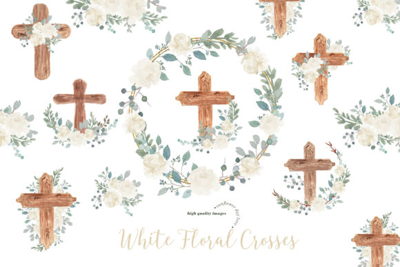 White Floral Easter Cross Clipart: A Strategic Asset for Projects and Presentation
